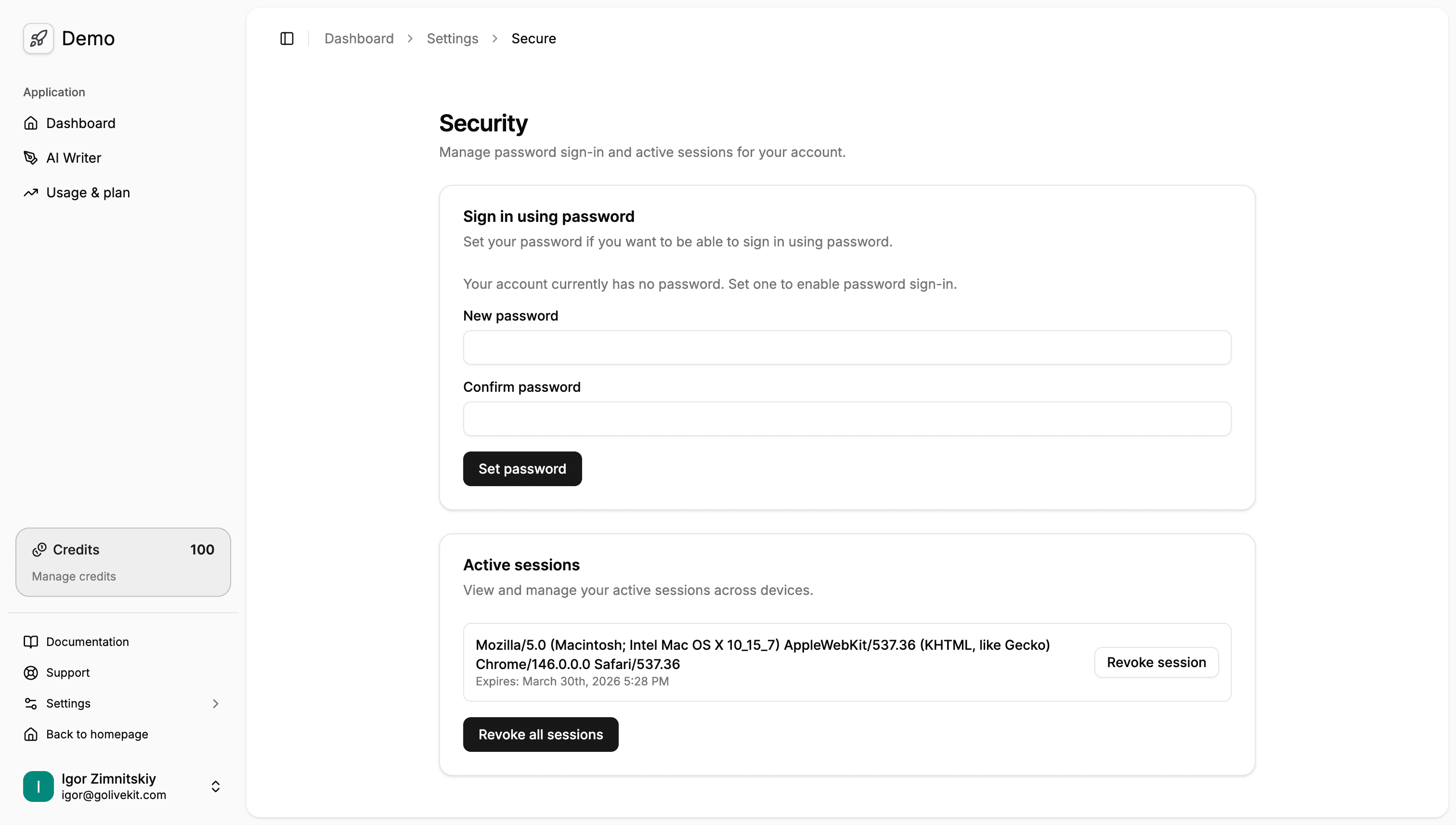 Security Settings