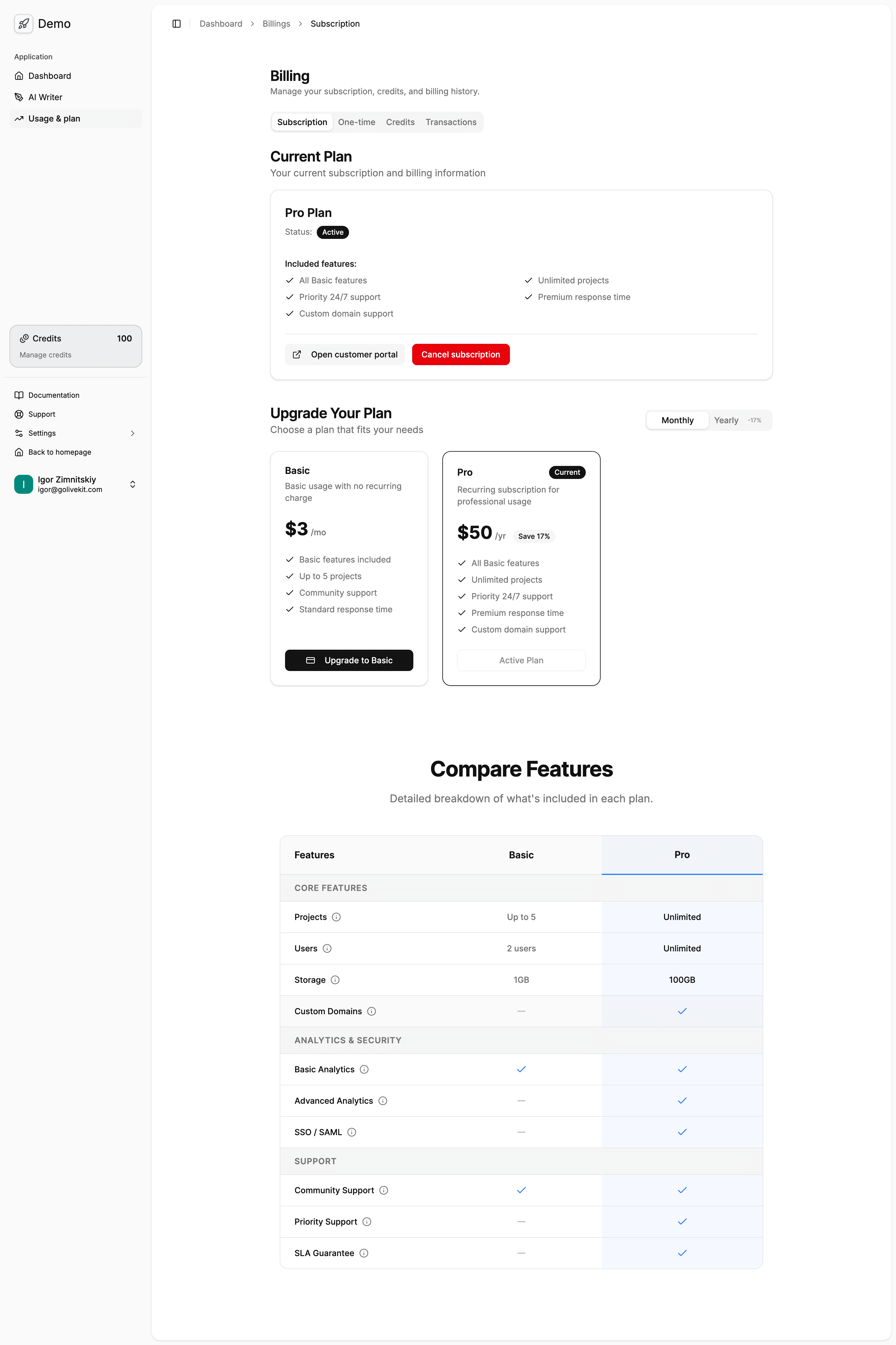 Subscriptions Management